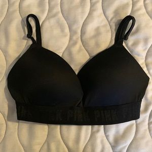 Black wireless bra from PINK